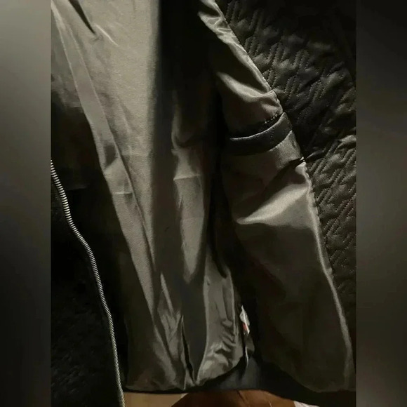 BOOHOO MENS TALL HOUNDSTOOTH QUILTED VELVET BOMBER JACKET BLACK SIZE SMALL - Picture 14 of 15